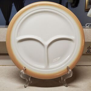Shenango China USA Divided Grill Rim-Rol Dinner Plate 9 1/2"